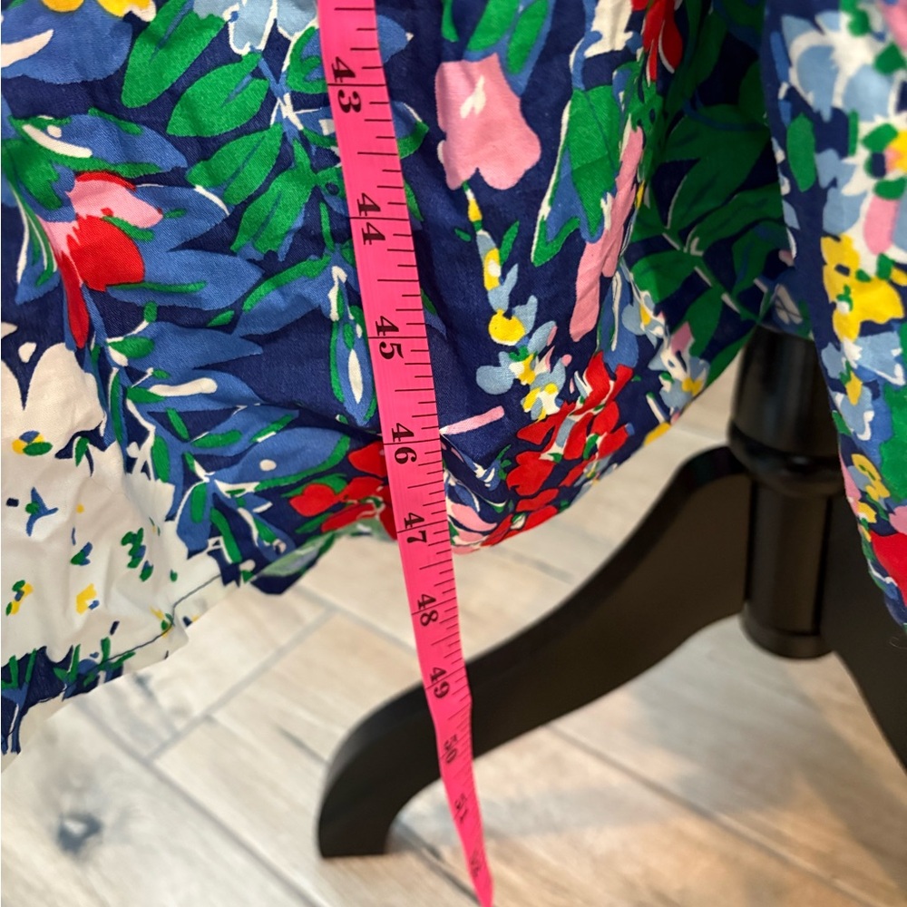 Floral V-Neck Ruffle Sleeve Midi Dress - Blue Multi - Picture 6 of 11